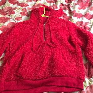 red hoodie